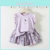Girl Summer Outfit Set With Floral T Shirt And Shorts For Kids Ages 3 To 8