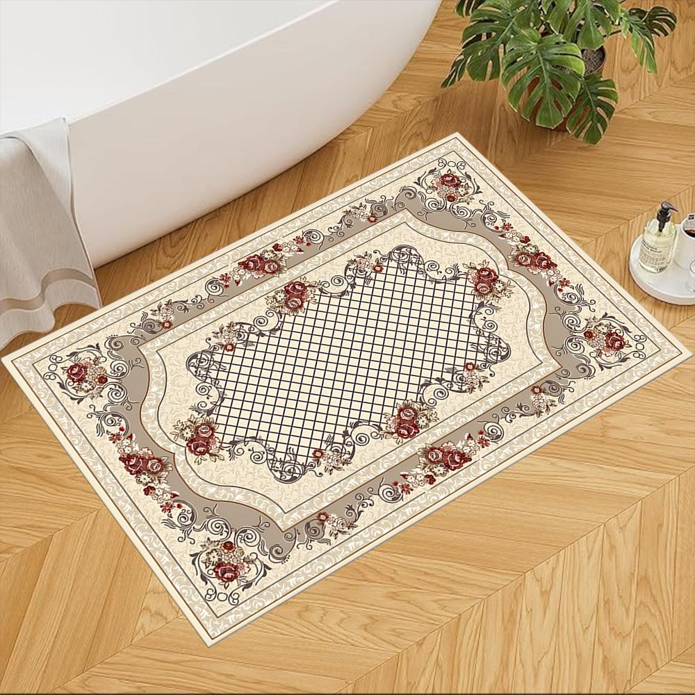 Elegant Floral Pattern Design Non-Slip Home Carpet Design for Office Decor Living Room Gift