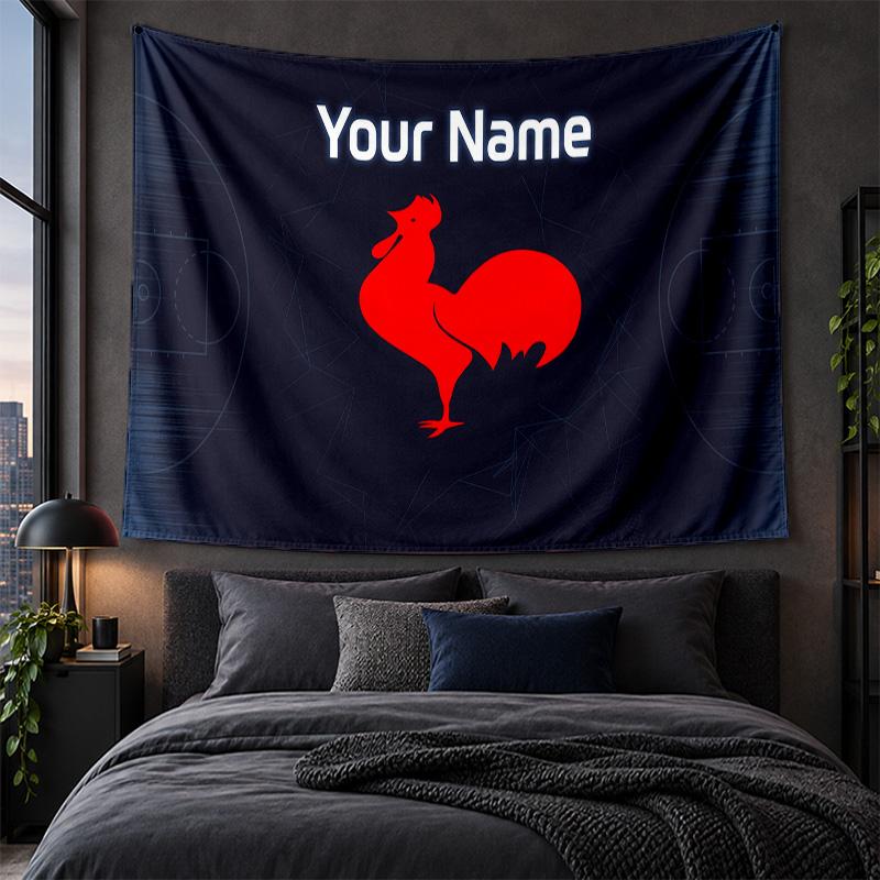 Personalized Tapestry Wall Hanging France National Football Team Pattern Art Background Cloth