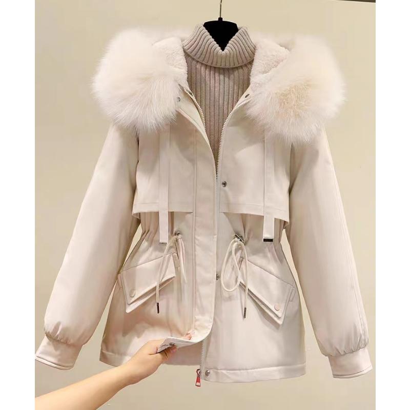 Jaqueta corta-vento de veludo 3XL feminina, jaqueta grossa, casaco curto solto de tamanho grande, jaqueta casual de algodão com capuz para outono e inverno