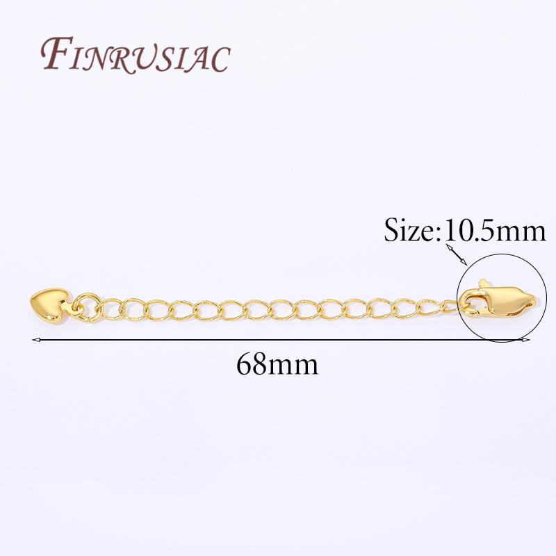 

5/10Pcs 18K Gold Plated Lobster Clasp with Extension Chains Accessories For Necklaces, Jewelry Chains Connectors DIY Findings 5 pieces