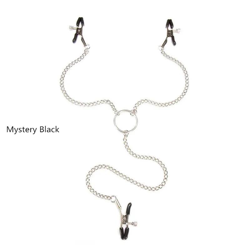 Adjustable Y-shaped Nipple Clitoris Nipple Clamp with Stainless Steel Metal Chain BDSM Flirting Breast-fed Sex Toy Stainless