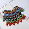 Multicolor Bead Chunky Necklace Bohemian Woven Choker Necklace Multilayer Beaded Choker  Festival