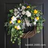 Artificial Lemon Peony Wreath Wall Hanging Decor Door Home Festival Party Decoration