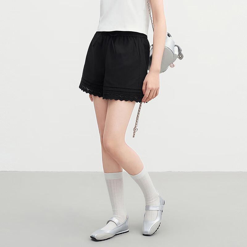 Ledian Petite Ruffled A-Line Wide-Leg Shorts