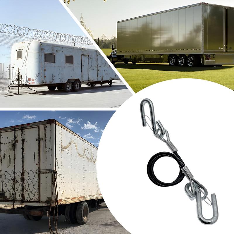 Trailer Breakaway Cable 27.55 Inch Trailer Safety Cables 27 55 Inch Safe Rope With S Hook Adjustable Towing Accessories For RV