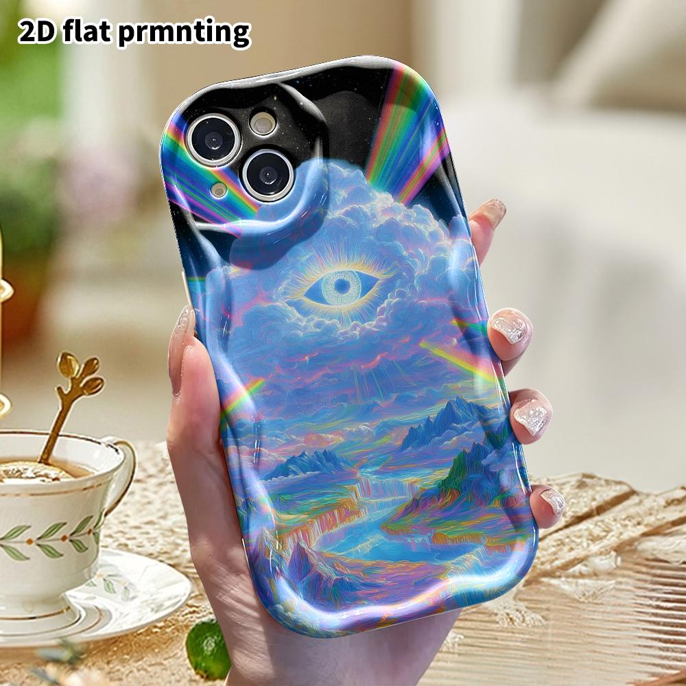 Phone Case: 2D Flat Design, Suitable for iPhone 18 17 16 15 14 13 12 Pro, Phone Decoration, All-Seeing Eye, Halloween and Christmas Gift