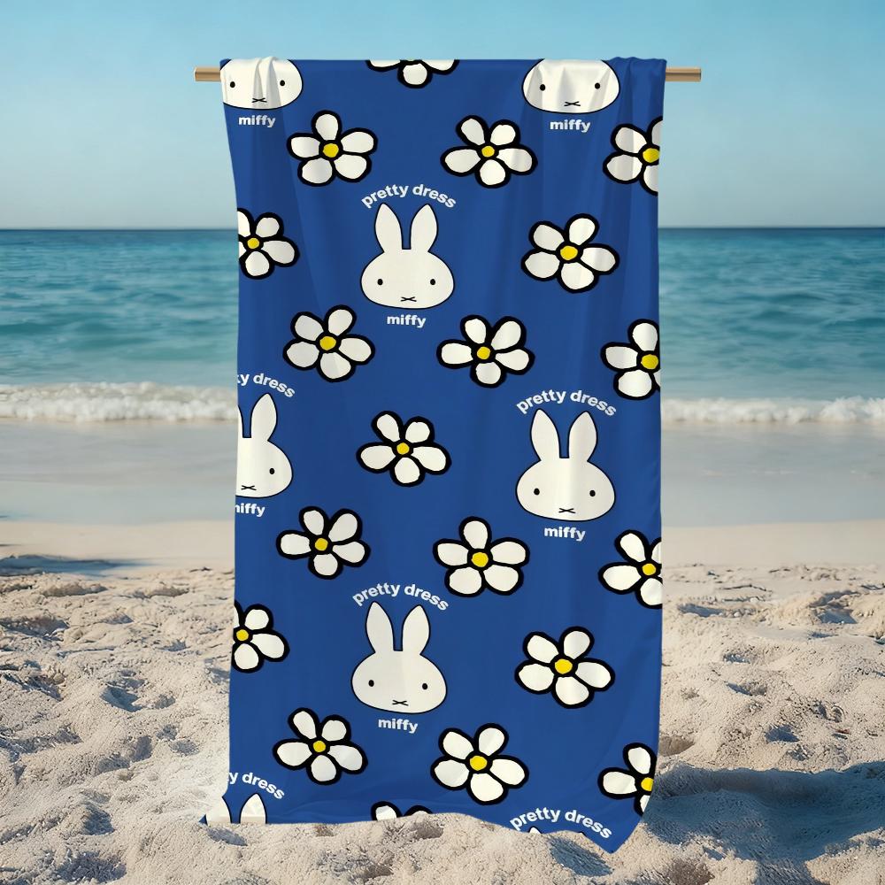 M-miffy Cute Cartoon Towel Beach Quick Dry Soft Pool Towels Gift for Travel Gym Shower Camping Sports