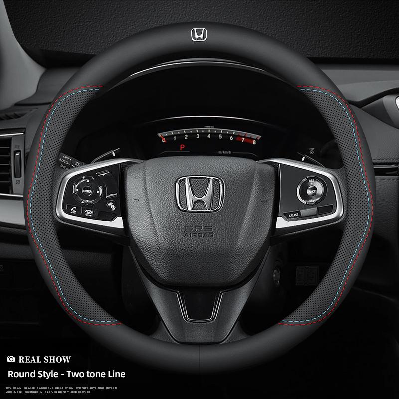 Breathable Leather Car Steering Wheel Cover Auto Accessories For Honda civic accord fit jazz pilot CRV odyssey passport city HRV