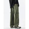 Mingge | Spring new big pocket overalls men's solid color simple and versatile loose straight casual pants
