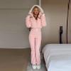 2025 Autumn/Winter Women's Tassel Hooded Ski Cotton Jacket with Belt