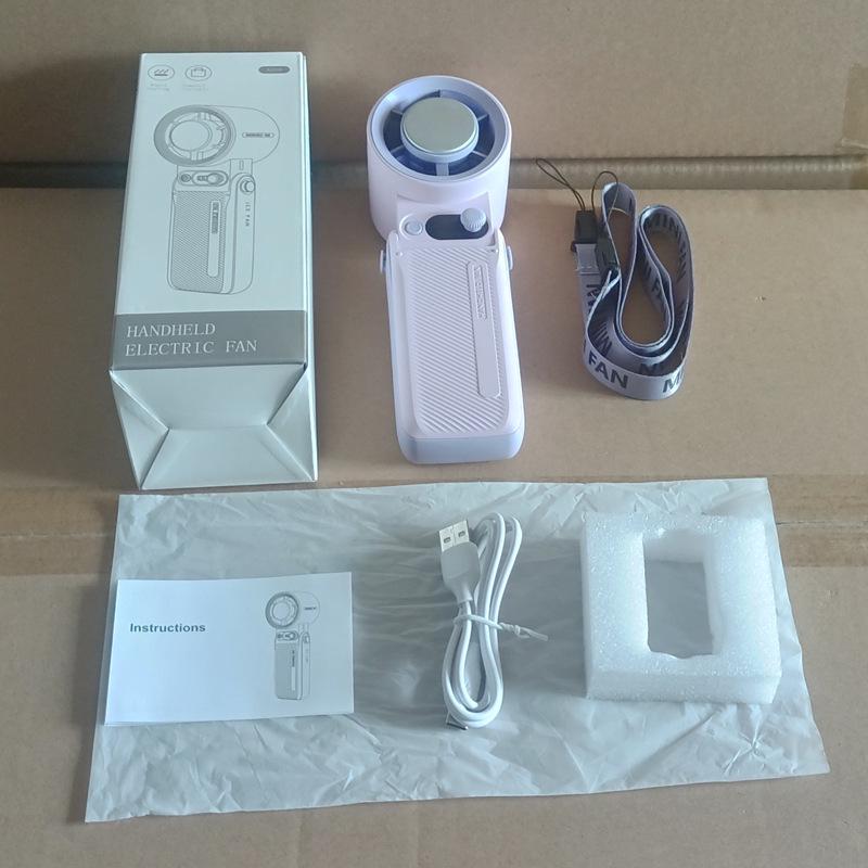 A228 Ice Cooling Portable Folding Fan with High-Speed Semiconductor Refrigeration and Neck Strap Folding Cooling Fan