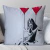 Federa Cuscino Banksy Graffiti Cuscino Quadrato Camera da Letto Divano Cuscino Comfort per il Tempo Libero Auto Soggiorno Decorazione per la Casa