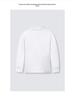 Children's White Cotton Polo Shirt with Striped Collar - Long Sleeve School Uniform for Boys and Girls