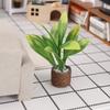 1Pcs 1:12 Scale Mini Artificial Potted Plant Woven Pot Fake Greenery for Dollhouse Micro Landscape DIY