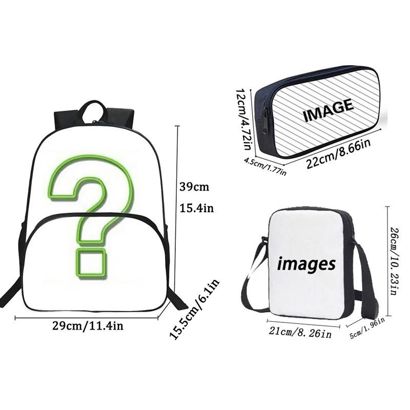 Kids Dinosaur Backpack Set Elementary School Oxford Fabric Ergonomic Back Support Breathable Lightweight 3-Piece Kit