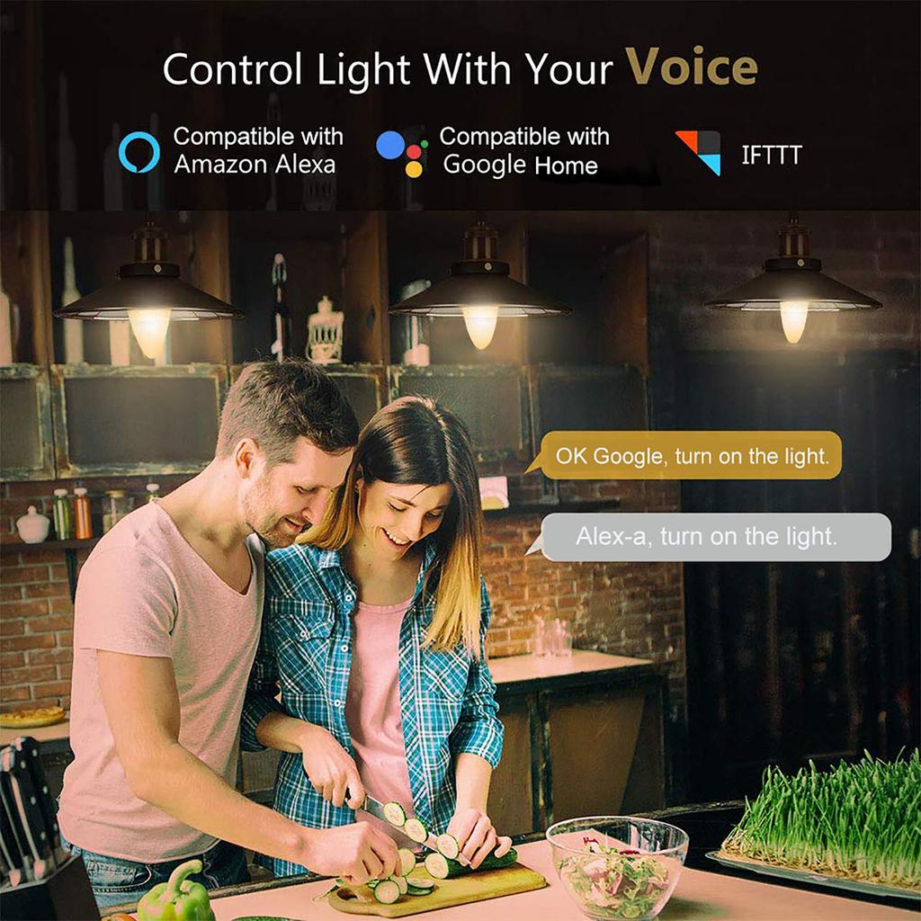 WiFi Smart Bulb RGB+W+C LED Candle Bulb 5W E14 Dimmable Light Phone APP SmartLife/Tuya Remote Control Elf for Voice Control