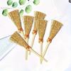 Mini Witch Dollhouse Broom Set Decorative Small Broom for Halloween Christmas Display Ornament Party Craft Decoration