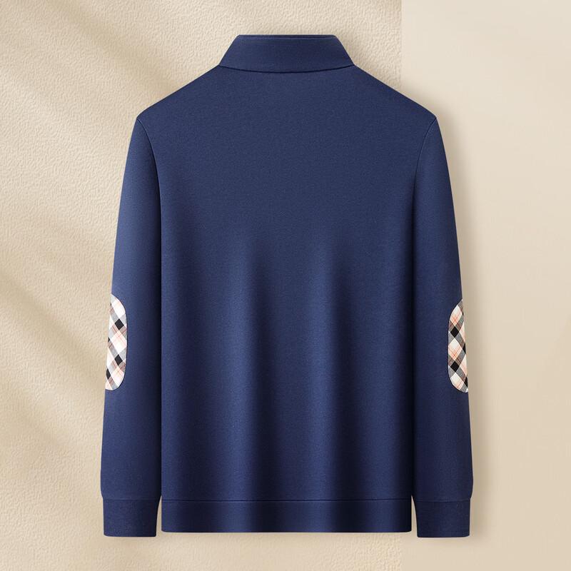 MONTAGUT Men's Plaid Polo Collar Long Sleeve Sweatshirt