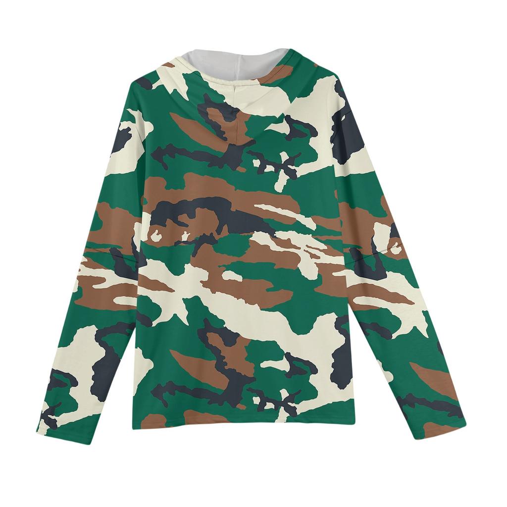 Herren Locker sitzendes Freizeit-Kapuzensweatshirt mit Camouflage-Print