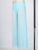Kids Dance Competition Wear Rhinestone Waist Side Split Wide Leg Mesh Pants with Built-in Briefs for Lyrical Skating Show