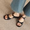 Krazing Pot Microfiber Med Heels Polka Dot European Design Outside Slippers Flip Flop Summer Size 43 Size 42  Women Sandals