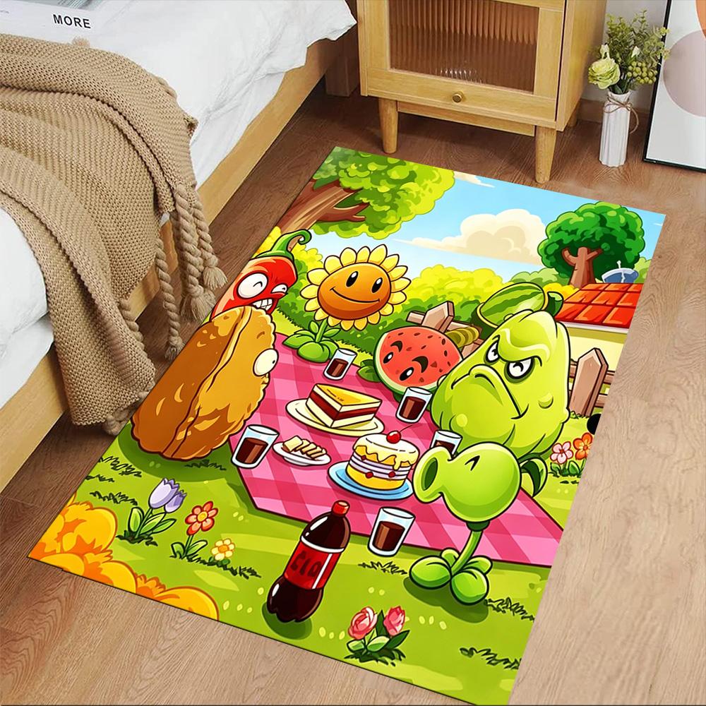 Plants Vs. Zombies Area Rug Suitable for Balcony Dining Room Playrooms Hallway Anti-slip Rug Decorate Offices Spiritual Gift