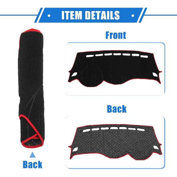 Dashboard Dash Cover Compatible for Chevy Trax 2017-2020, Durable Polyester Red Front Dash Cover Mat