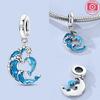 925 Silver Blue Octopus Tail Starfish Animal Seahorse Beads Charm Fit Bracelet Women Anniversary Gift Accessory Jewelry