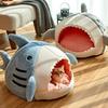 Cute Shark Pet Sleeping Bed Hideout House Warm Soft Comfortable Semi-closed Cat Dog Nest Pet Products
