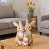 Families Of Three Rabbits Ornament Bunny Statue Outdoor Small Resin Ornaments Neutral Decoration For Door Home Landscaping