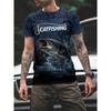 Camiseta Wolf 2025 Para Homens Estampa Animal Manga Curta Top 3D Casual Street Camiseta Masculina Oversized Camiseta Masculina Roupa Vintage