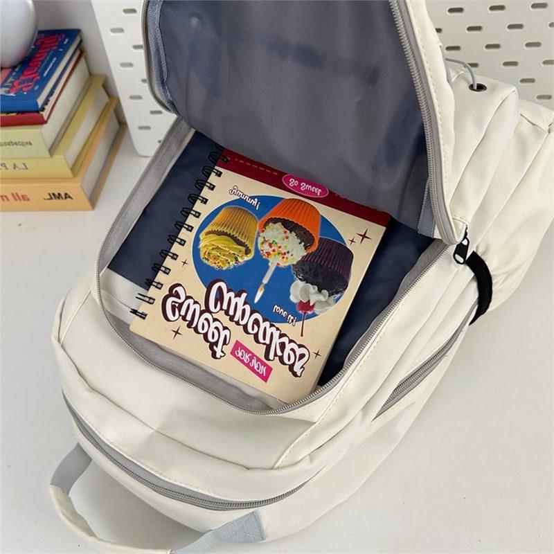 Schoolbag Lightweight Schoolbag Female Niche Design Sense Simple Letter Middle School Student College Student Backpack Outdoor Outing Wind Backpack