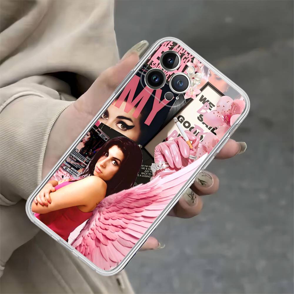 Schöne Frau A-Amy W-Winehouse Transparente Handyhülle Für IPhone 16 15 14 13 12 11 Pro Max Plus Weiche Hülle