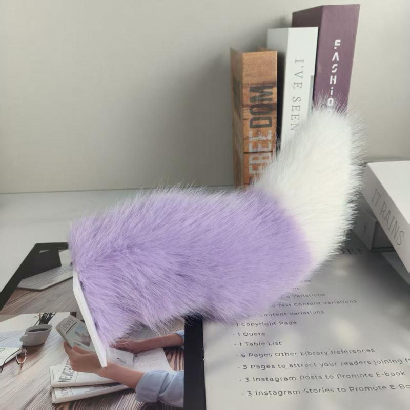 Cute Electric Wagging Plush Tail For Car Remote Control Moving Fox Tail Decoration Universal For Scooter Motorcycle Home Decor