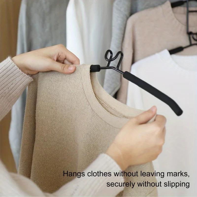 Heavy Duty Space-Saving Metal Hangers with Non-Slip Foam Pads - Multi-Layer Design for Coats, Sweaters, Suits, and T-Shirts