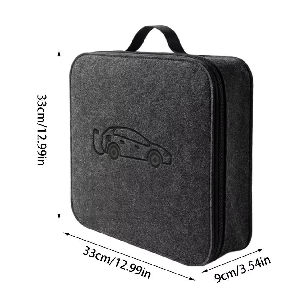 Round/Square Charging Cable Bag Felt Cloth Storage Carry Bag  For Electric Vehicle 1