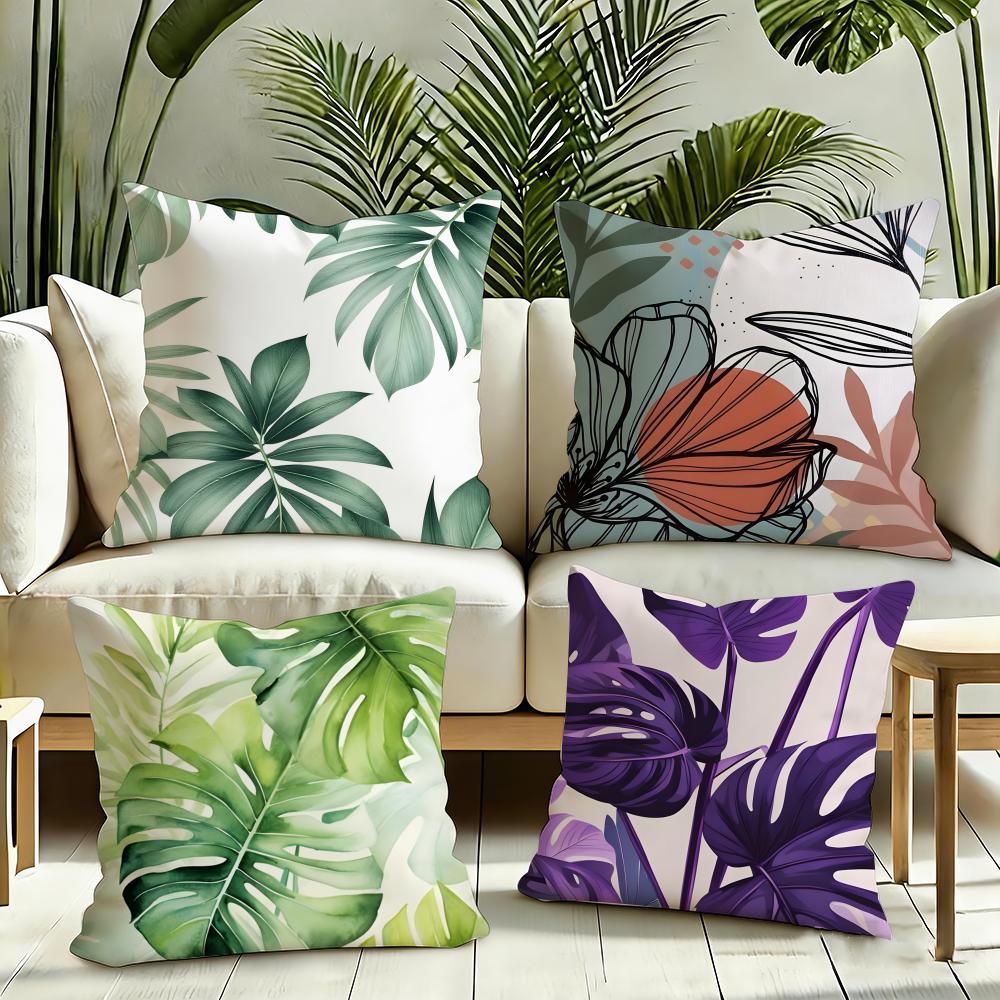 Cool Summer Prints Cushion Cover Reversible Plush Pillow Cover Soft Fluffy Home Decor for Sofa Bedroom