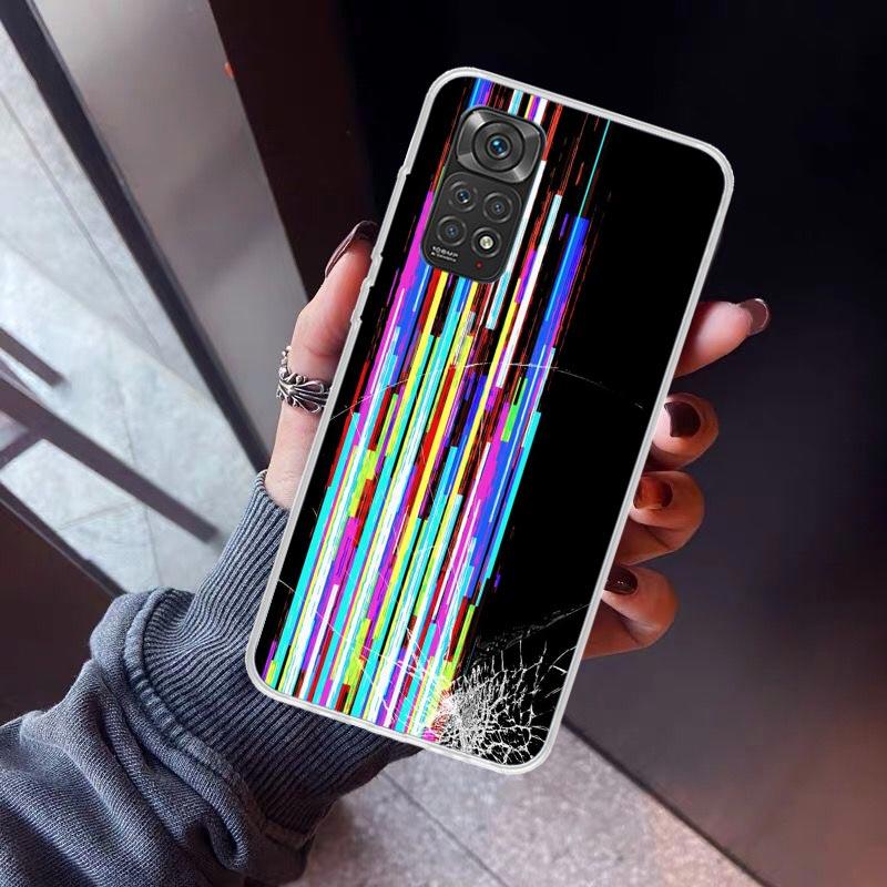 Broken Phone Screen Phone Case For Xiaomi Redmi Note 10 11 12 13 14 15 Pro Plus 11S 12S 14S 11T 11E 10S Soft TPU Back Cover Redm