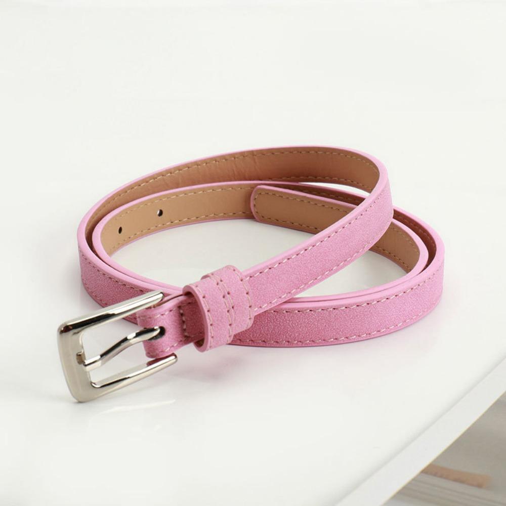 Luxury Design Suede Leather Belt Pin Buckle Frosted Waistband Business Waist Belt  For Women