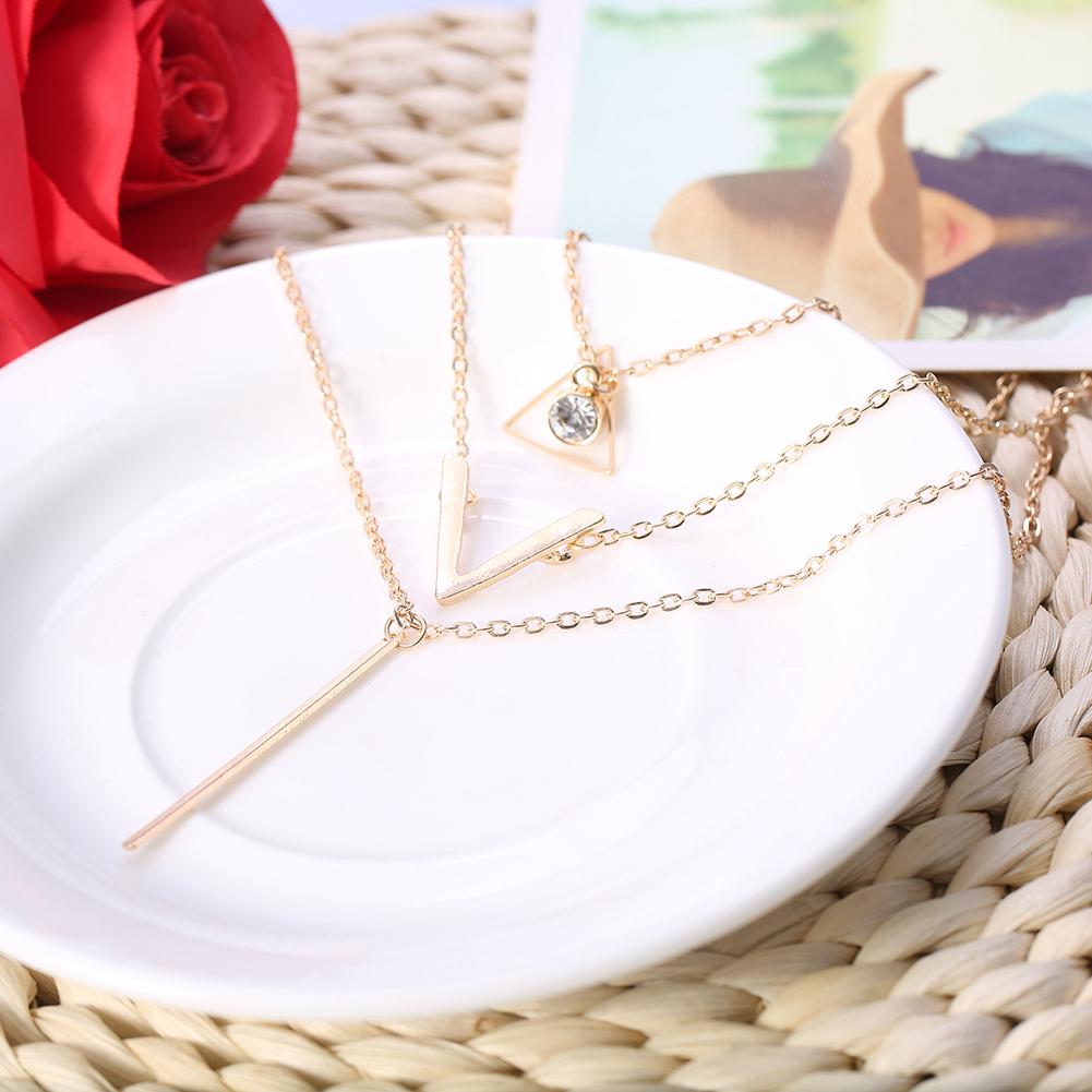 Fashion Lady Women Jewelry Multi layer Necklace Clavicle Chain Collar Pendant Accessory