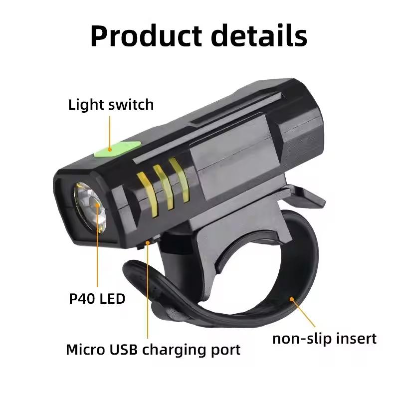 USB Rechargeable Bike Headlight Waterproof Bright LED Bicycle Flashlight High Lumen Cycling Safety Strobe Warning Light 7