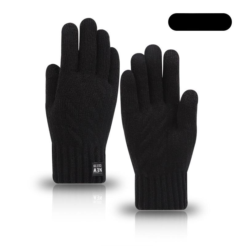 Gloves Winter Men Double Layer Fleece Lined Thick Driving Riding Cold Proof Thermal Knit Touchscreen Gloves Women