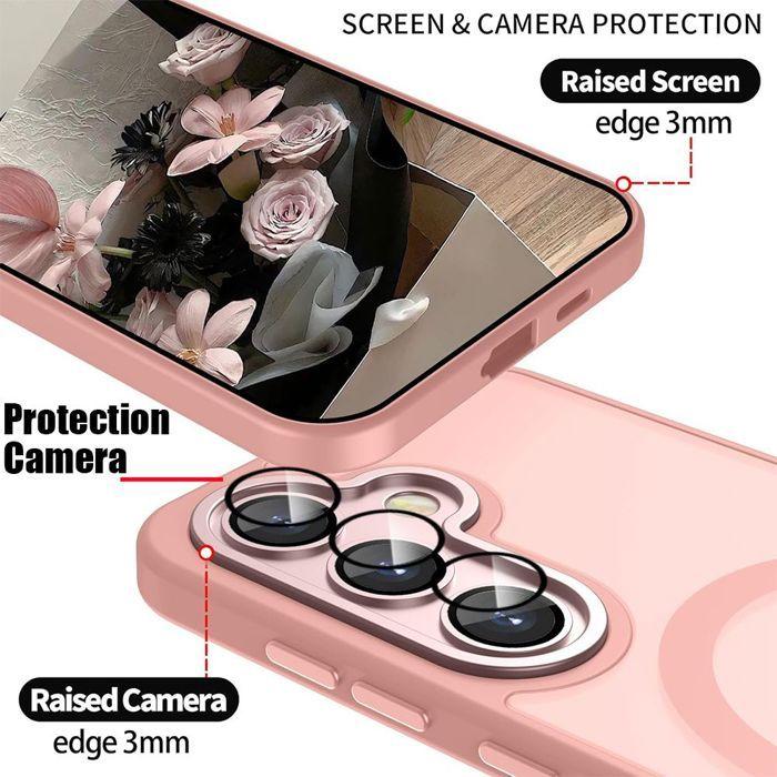 Coque de protection - BOOLING - Samsung Galaxy A56 5G - Rose - Antichoc - 2 Verres Trempés