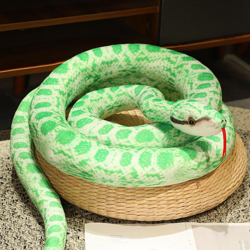 Simulation Giant Python Plush Toy Long Snake Yellow Orange Green Python Plush Toy Decorated House Holiday Decoration Trick Props