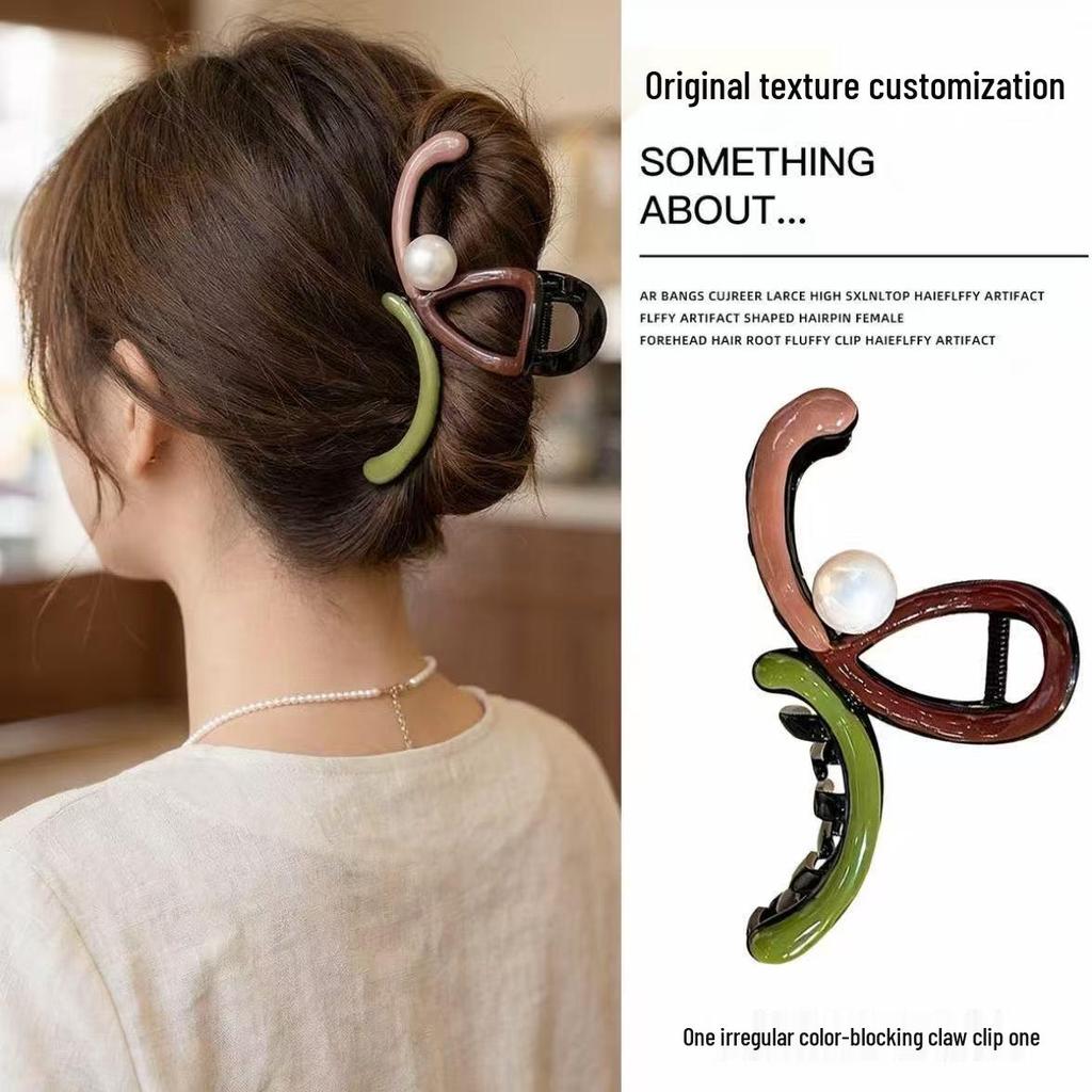 Koreanischer Eleganter Kürbisbogen Polka Dot Haarspange - Groß, Cremige Texturierte Hochsteckfrisur-Accessoire