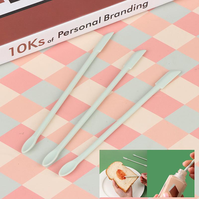 3Pcs Cosmetics Spoon Deep Bottle Scraper Flexible Silicone Spatula
