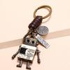 Simple and Personalized Retro Woven Hands and Feet Movable Robot Keychain Creative Girl Bag Pendant