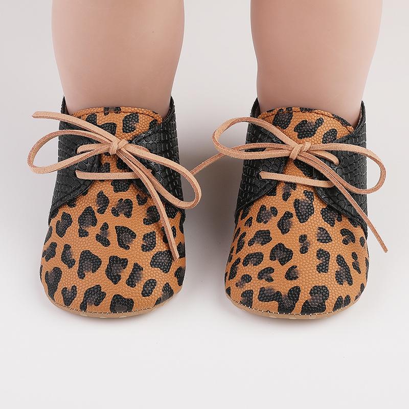 Boty pro batolata Baby Leopard Print Boty pro volný čas Protiskluzové měkké dětské boty