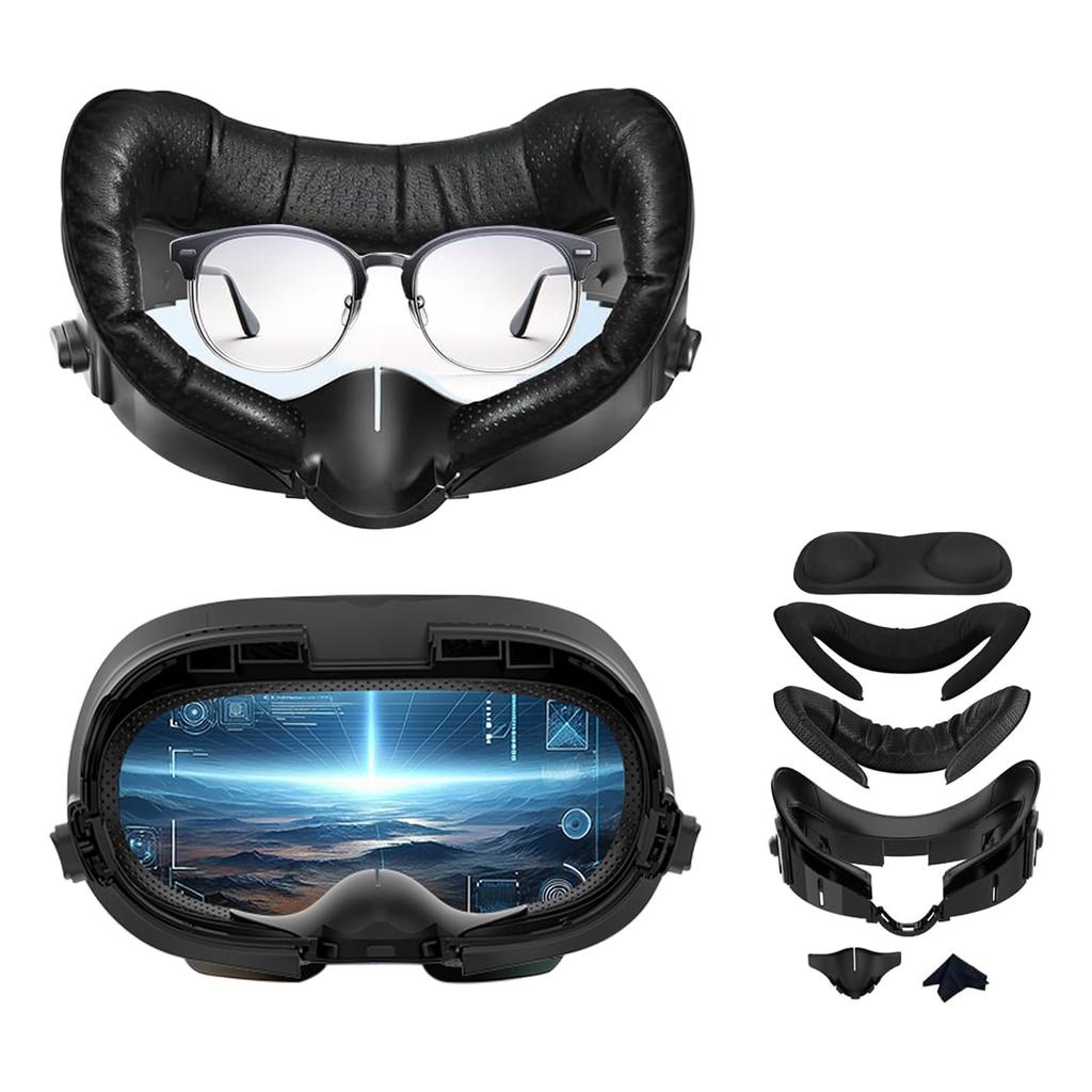 Guvaof Ques 3 Compatible Face Cushion Distributes Facial Ques 3 Face 2 Replacement Face Ques 3 Interface Adjustable Nose PU and Ice Silk Face Foam